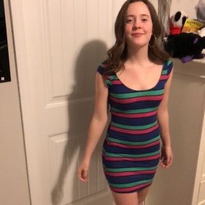 Multi Colored Striped Bodycon Dress